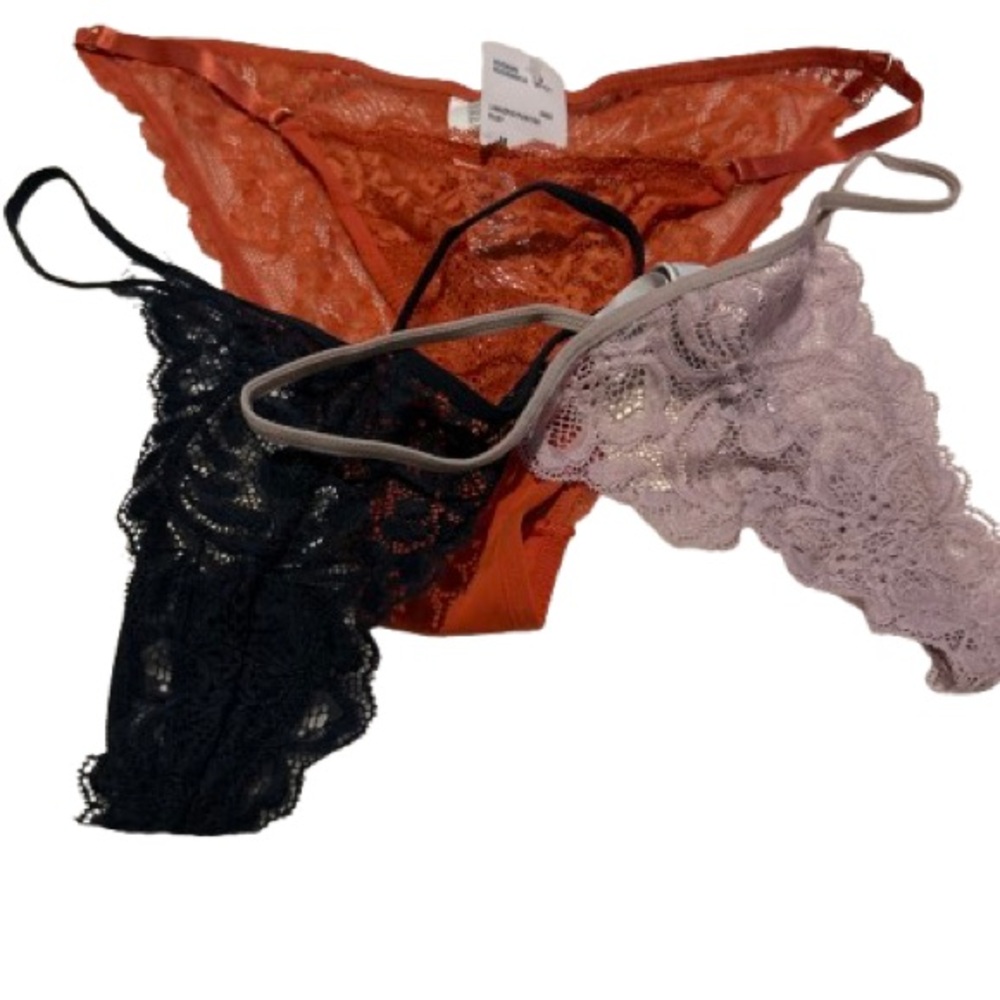 Forever 21 Lace Panty Set - Navy blue Orange, Light Purple